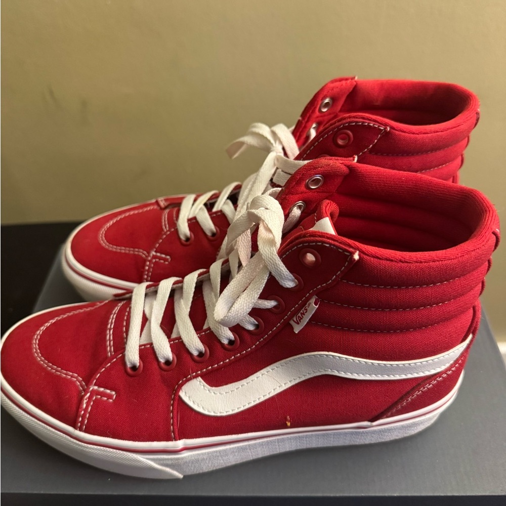 Red High-Top Vans